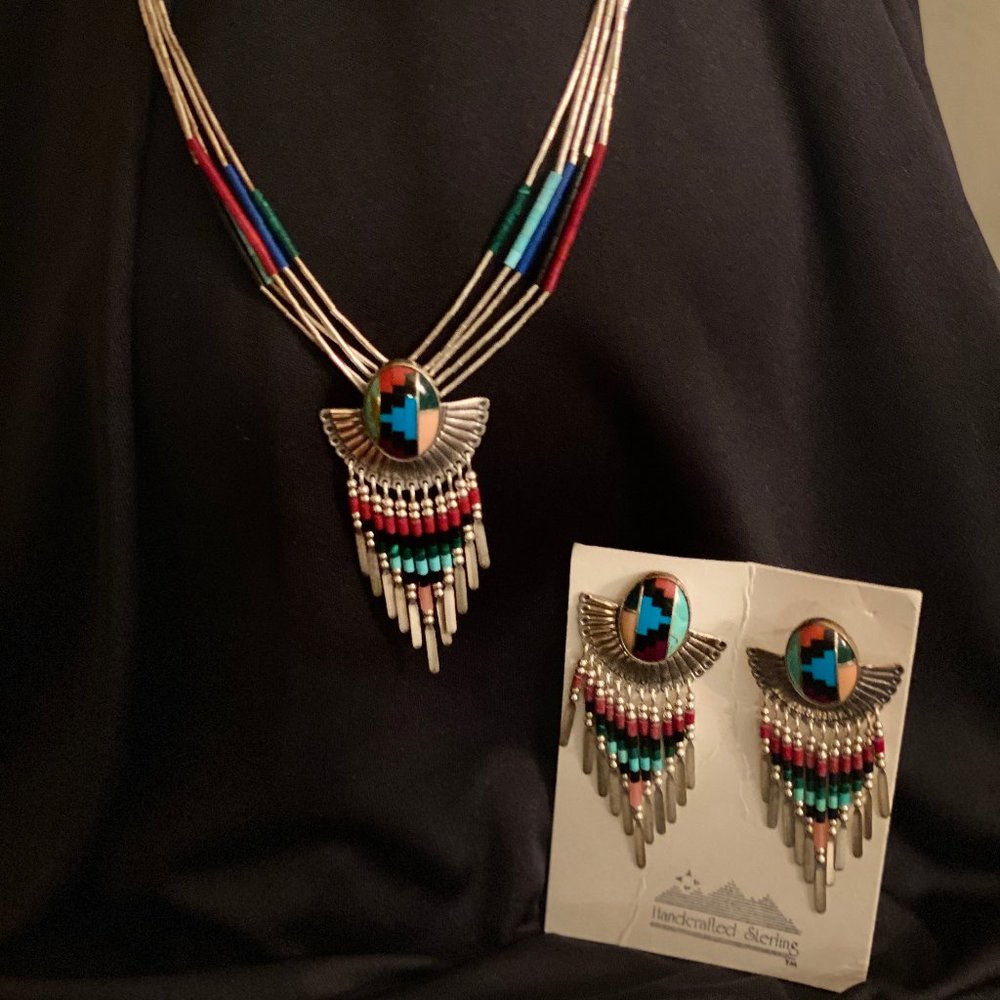 5 Strand Sterling Liquid Silver Multi-Stone Set